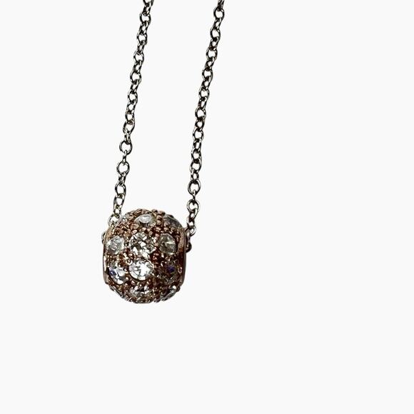 Rhinestone Pendant Necklace Lot 7 Gold And Silver Tone Wearable Delicate Sparkly - Picture 8 of 12